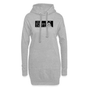 Siberian Husky - Hoodie-Kleid - Grau meliert - Vorne