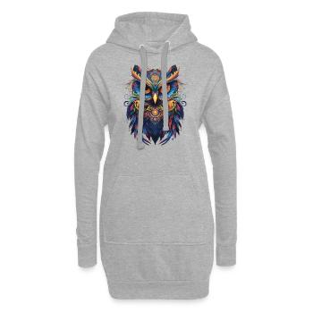 Ethnic Owl - Hoodie-Kleid - Grau meliert - Vorne