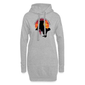 Bouvier bernois - Sweat-shirt à capuche long Femme - gris chiné - Devant