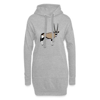 Oryx Kopf vorn - Hoodie-Kleid - Grau meliert - Vorne