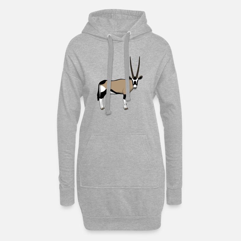 Devant de la tête Oryx - Sweat-shirt à capuche long Femme - gris chiné