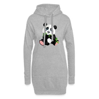 Panda - Hoodie-Kleid - Grau meliert - Vorne