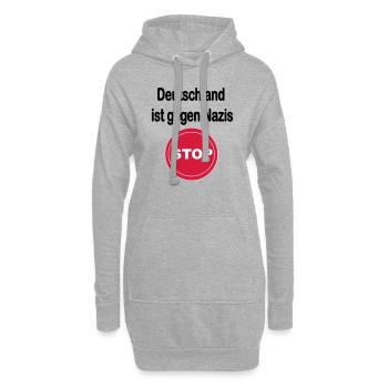 L'Allemagne contre les nazis. Design anti-nazi - Sweat-shirt à capuche long Femme - gris chiné - Devant