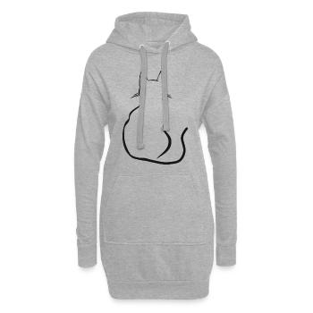 Chat animal tomcat animal de compagnie chaton animaux - Sweat-shirt à capuche long Femme - gris chiné - Devant