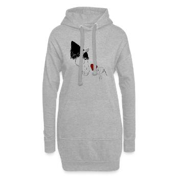 Pferd und Hund küssen sich , süße Geschenkidee - Hoodie-Kleid - Grau meliert - Vorne