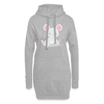 Motif de souris mignon pour les enfants et les bébés - Sweat-shirt à capuche long Femme - gris chiné - Devant