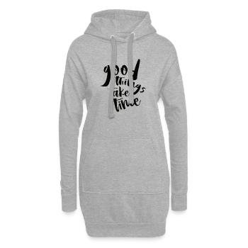 Gute Dinge brauchen Zeit N - Hoodie-Kleid - Grau meliert - Vorne
