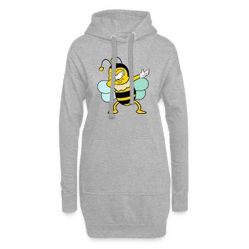 Dabbing Dab Bee - Sweat-shirt à capuche long Femme - gris chiné - Devant