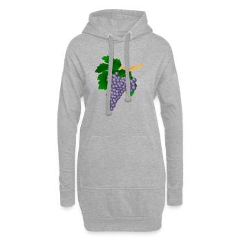 raisin - Sweat-shirt à capuche long Femme - gris chiné - Devant