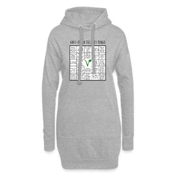 Anti vegan Bullshit Bingo - Hoodie-Kleid - Grau meliert - Vorne