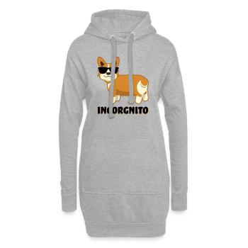 INCORGNITO CORGI lustiges Geschenk Welsh Hund - Hoodie-Kleid - Grau meliert - Vorne