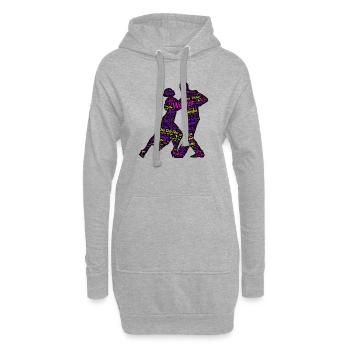 Couple de danse moderne - Sweat-shirt à capuche long Femme - gris chiné - Devant