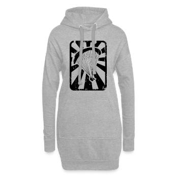 Gleitschirmflieger - Hoodie-Kleid - Grau meliert - Vorne