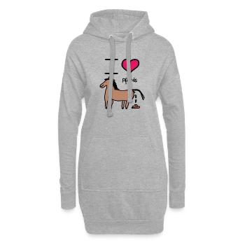 LUSTIGE SPRÜCHE PFERDE ICH LIEBE PFERDS GESCHENK - Hoodie-Kleid - Grau meliert - Vorne