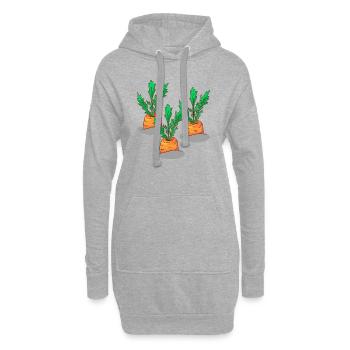 Carottes Carottes Carottes Rüebli Racines Riebli - Sweat-shirt à capuche long Femme - gris chiné - Devant