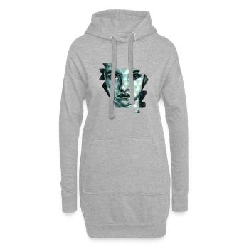Gesicht - Hoodie-Kleid - Grau meliert - Vorne
