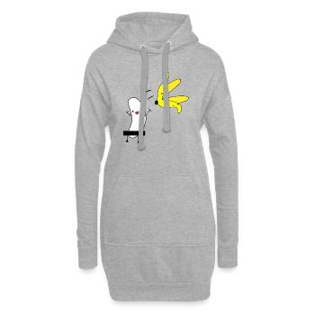 Banana - banana naked - nackte Banane - striptease - Hoodie-Kleid - Grau meliert - Vorne