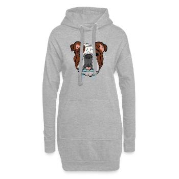 Bulldoge mit Sabber /Hundeliebhaber / Geschenkidee - Hoodie-Kleid - Grau meliert - Vorne