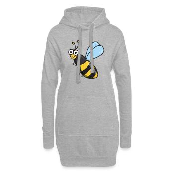 Abeille abeille - Sweat-shirt à capuche long Femme - gris chiné - Devant