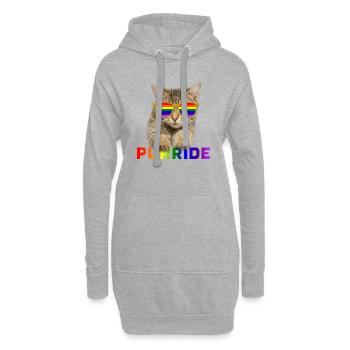 PURRIDE LGBTQ LGBT Gay Lesbian Pride Flag Katzen - Hoodie-Kleid - Grau meliert - Vorne