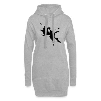Tâche de peinture - Sweat-shirt à capuche long Femme - gris chiné - Devant