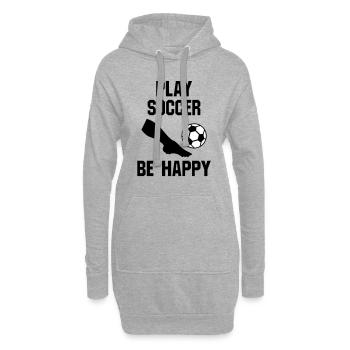 Play soccer, be happy (part of a leg, football) - Hoodie Dress - heather grey - Front