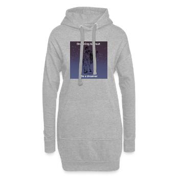 Statue grec rêveur - Sweat-shirt à capuche long Femme - gris chiné - Devant