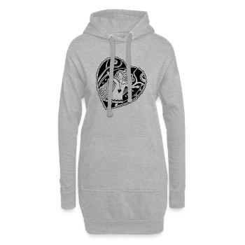 La fille danse avec joie - Sweat-shirt à capuche long Femme - gris chiné - Devant
