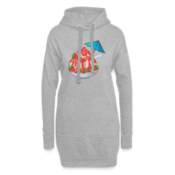 Eis Speiseeis Eiskrem Eiscreme Kugeleis Eisbecher - Hoodie-Kleid - Grau meliert - Vorne