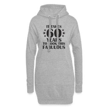 60. Geburtstag - Hoodie-Kleid - Grau meliert - Vorne