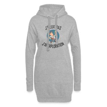 J'peux pas j'ai Exploration - Sweat-shirt à capuche long Femme - gris chiné - Devant
