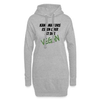 Kann man das essen oder ist das Vegan - Hoodie-Kleid - Grau meliert - Vorne
