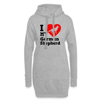Berger allemand - Sweat-shirt à capuche long Femme - gris chiné - Devant