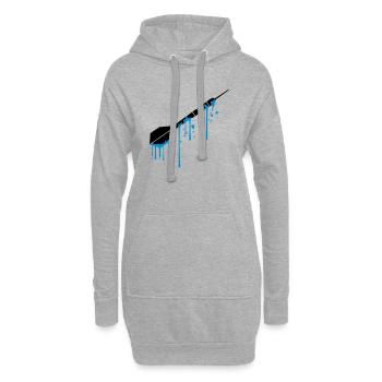 nass tropfen graffiti spray logo cool spielen dart - Hoodie-Kleid - Grau meliert - Vorne