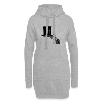 Hand mit Zylinder - Hoodie-Kleid - Grau meliert - Vorne