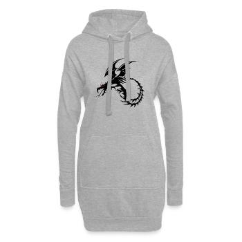 dragon tribal tattoo shape 2004 x - Hoodie Dress - heather grey - Front