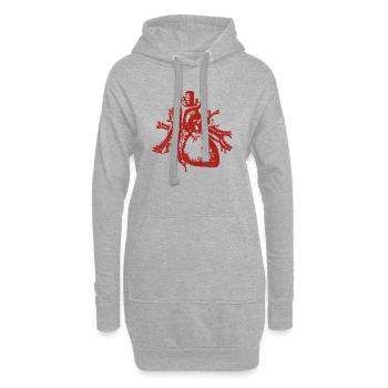 Echtes Herz Kunst - Hoodie-Kleid - Grau meliert - Vorne