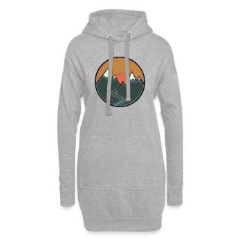 Coucher de soleil - Sweat-shirt à capuche long Femme - gris chiné - Devant