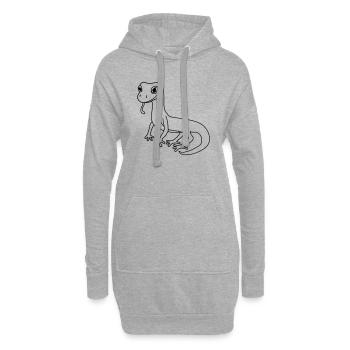 gecko lézard lézard serpent reptile - Sweat-shirt à capuche long Femme - gris chiné - Devant