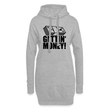 geldscheine buendel dollar gettin money zeichen ge - Hoodie-Kleid - Grau meliert - Vorne