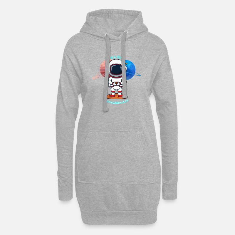 Ich bin ein echter Spaceman - I'm a real Spaceman - Hoodie-Kleid - Grau meliert