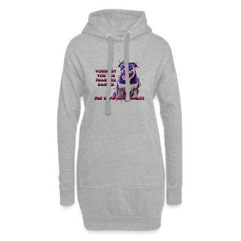 Spruch 03 - Hoodie-Kleid - Grau meliert - Vorne