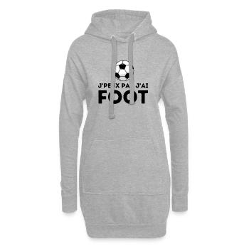 J'peux pas j'ai foot tshirt, pull, casquette - Sweat-shirt à capuche long Femme - gris chiné - Devant