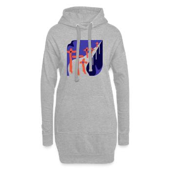 Les fleurs. Un chemin d’amour et d’éphémère - Sweat-shirt à capuche long Femme - gris chiné - Devant