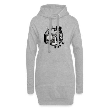 Retro Kick TV - Mainstream abschalten - Hoodie-Kleid - Grau meliert - Vorne