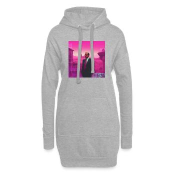 Italie Vaporwave - Sweat-shirt à capuche long Femme - gris chiné - Devant