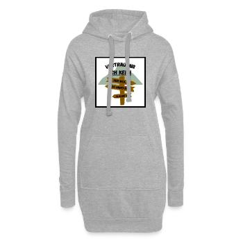 Vertrau mir ich kenn den Weg - Hoodie-Kleid - Grau meliert - Vorne
