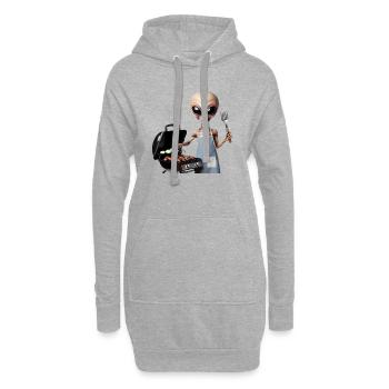Alien Koch - Sweat-shirt à capuche long Femme - gris chiné - Devant