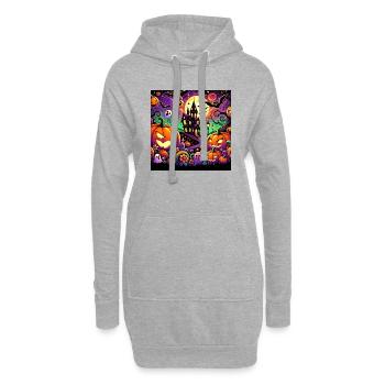 Jour d’Halloween - Sweat-shirt à capuche long Femme - gris chiné - Devant