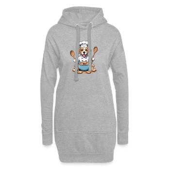 Dog Chef Dog Friends Cadeau Cookie Cookies - Sweat-shirt à capuche long Femme - gris chiné - Devant